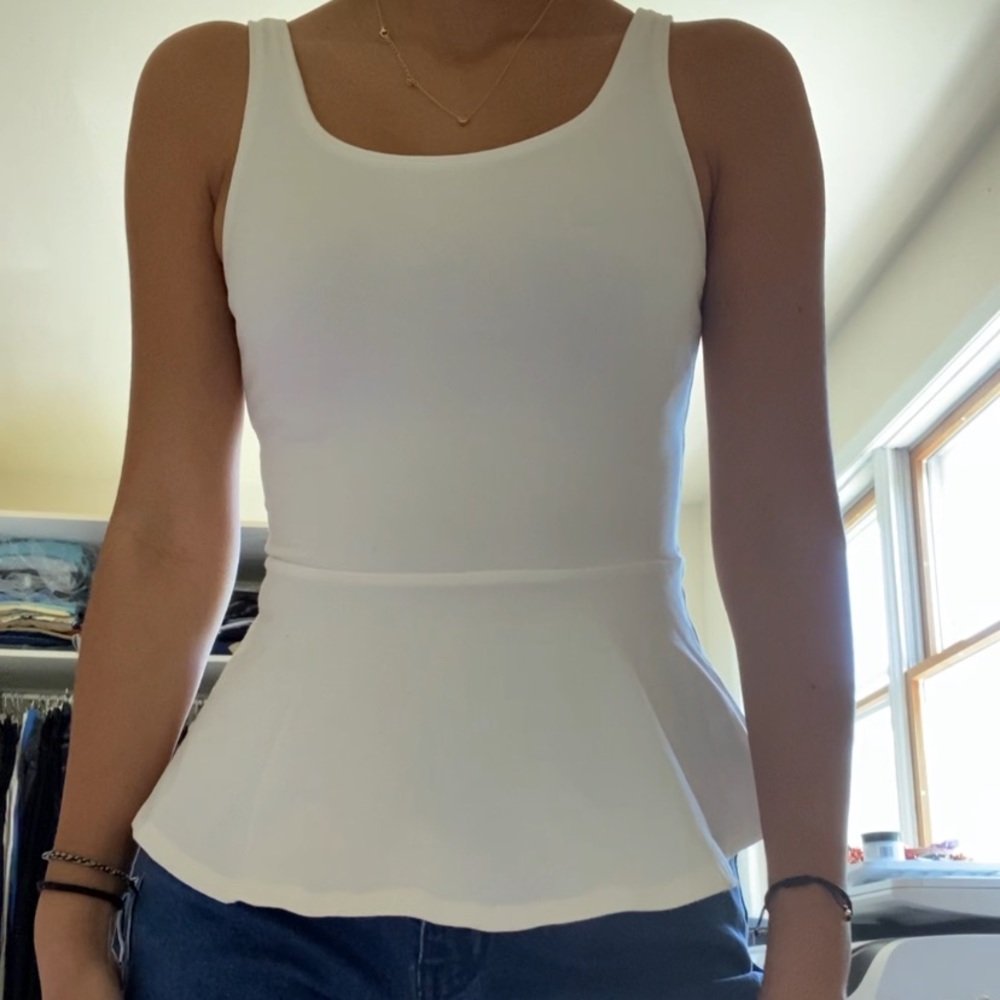 EXPRESS White Peplum shirt
